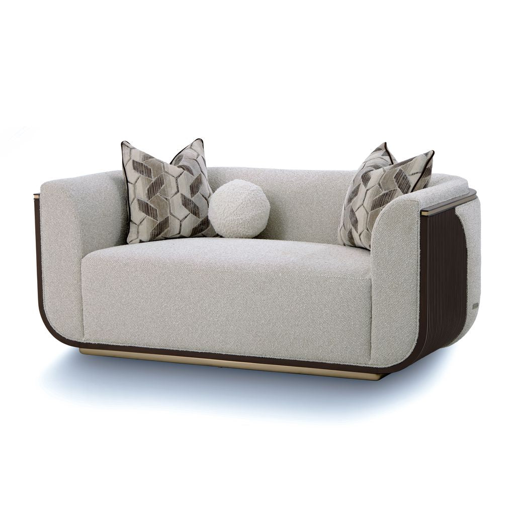 Michael Amini West Kensington Loveseat - Buff/Medium Espresso