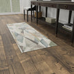 Feizy Eden 39QVF Modern Color Block Rug in Ivory/Blue/Green