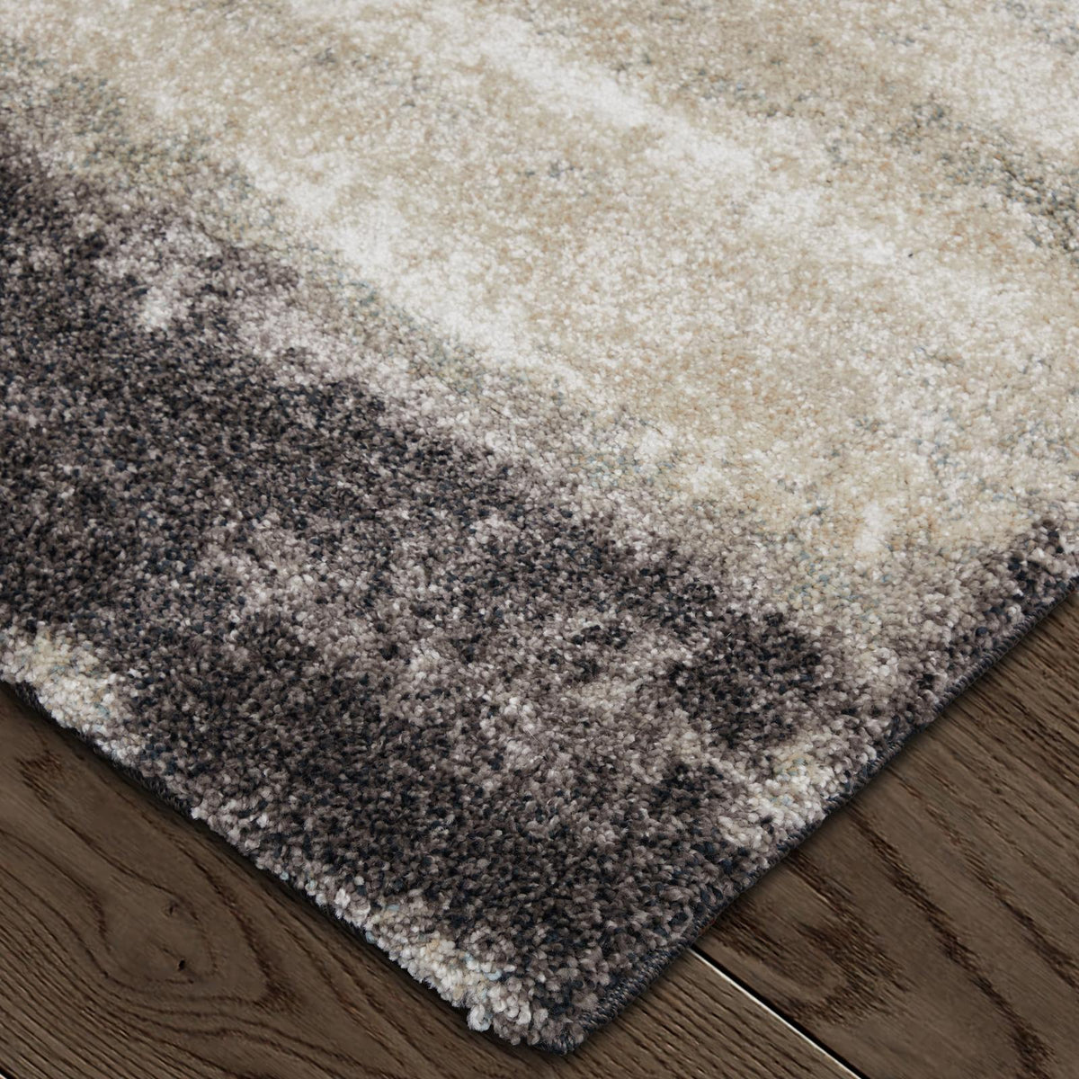Feizy Skyview 39QAF Modern Abstract Rug in Gray/Ivory/Taupe