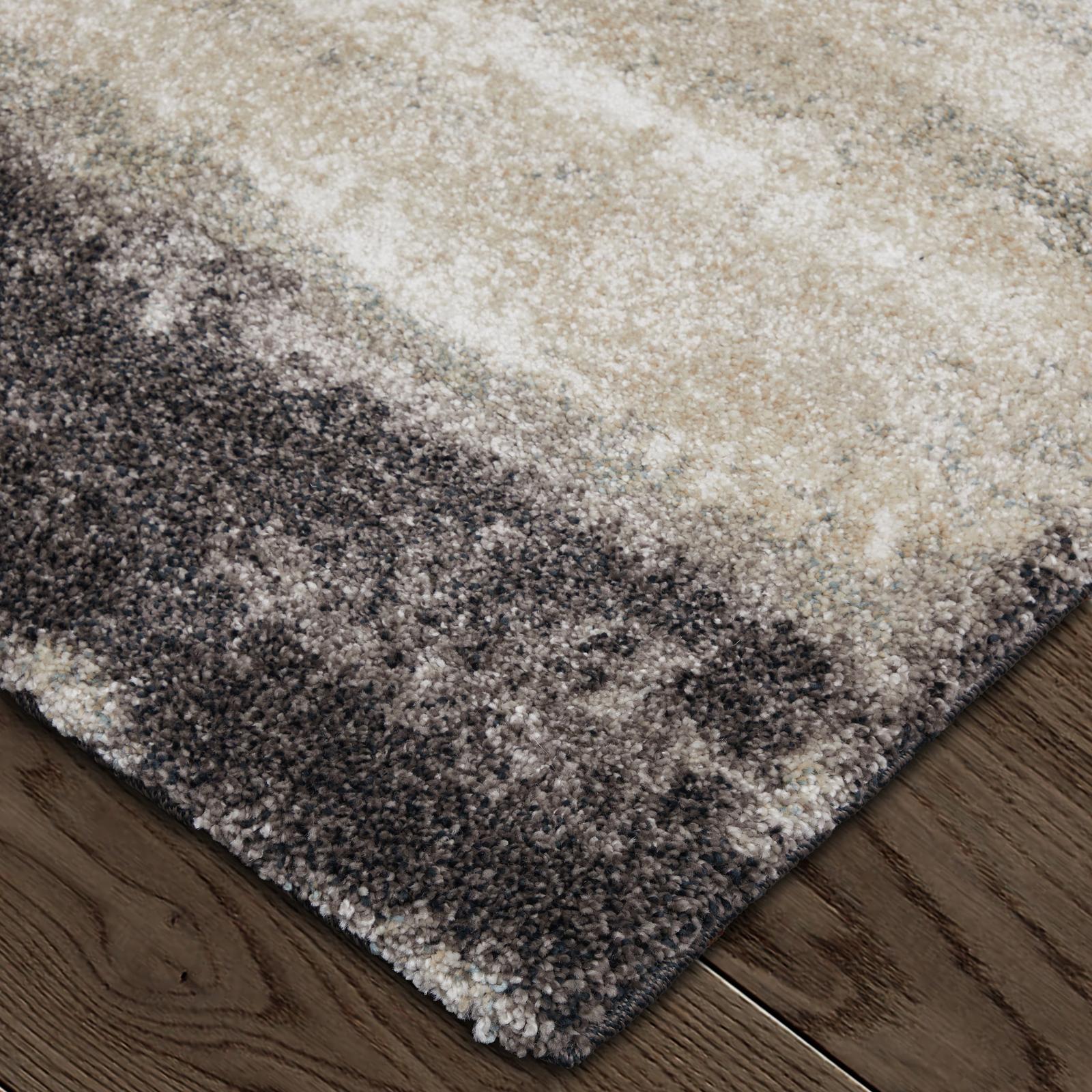 Feizy Skyview 39QAF Modern Abstract Rug in Gray/Ivory/Taupe