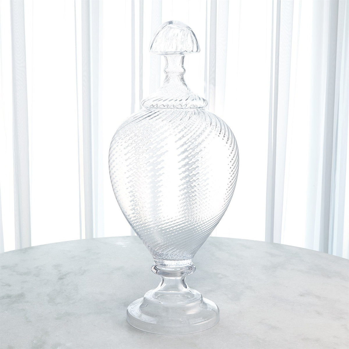 Global Views Spiraled Glass Lidded Jar