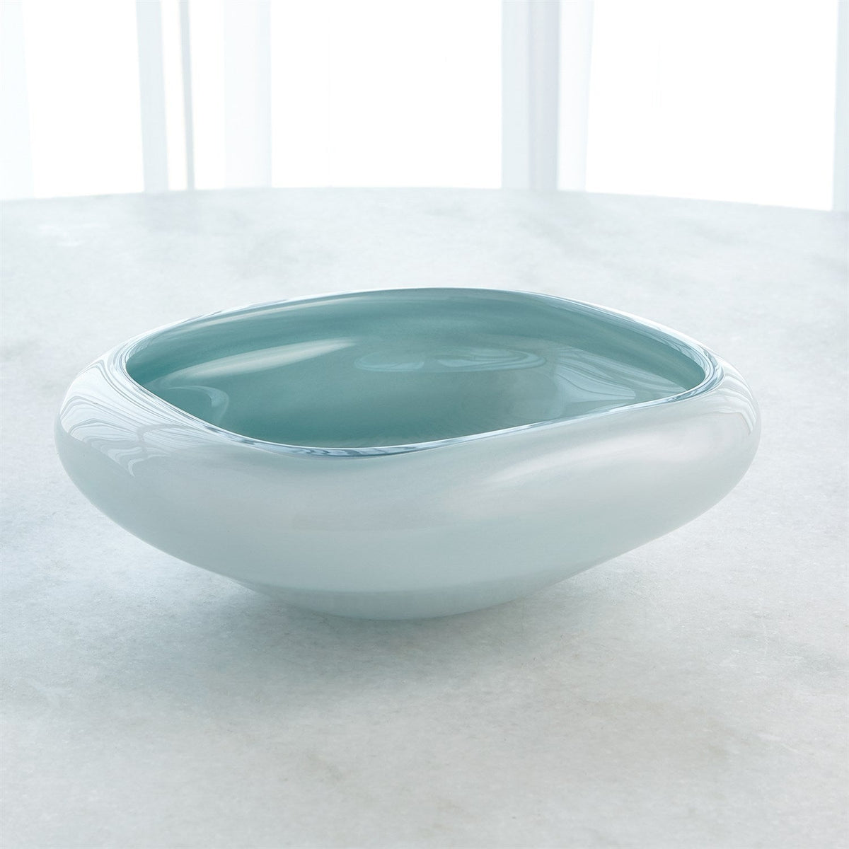 Global Views Square Cased Glass Bowl - Azure