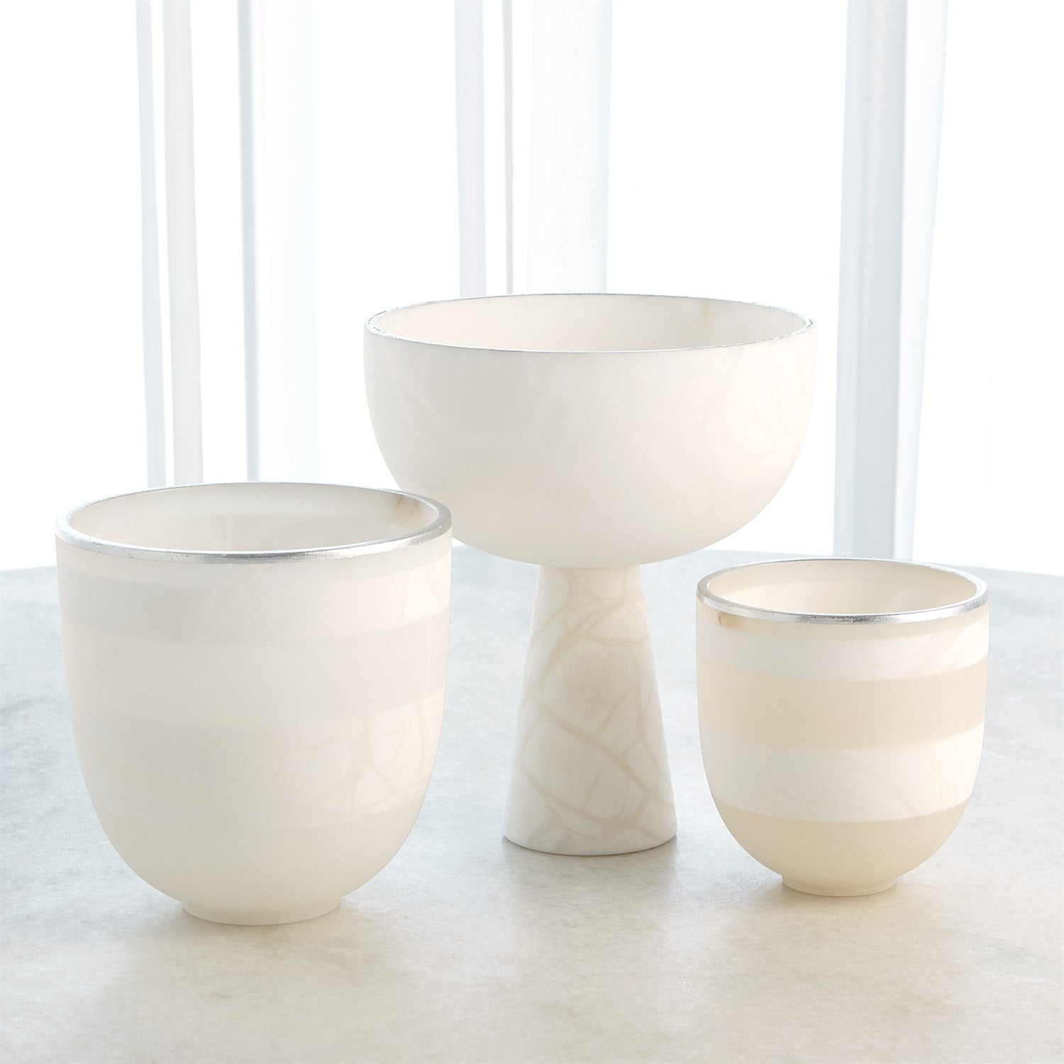 Global Views Footed Alabaster Bowl