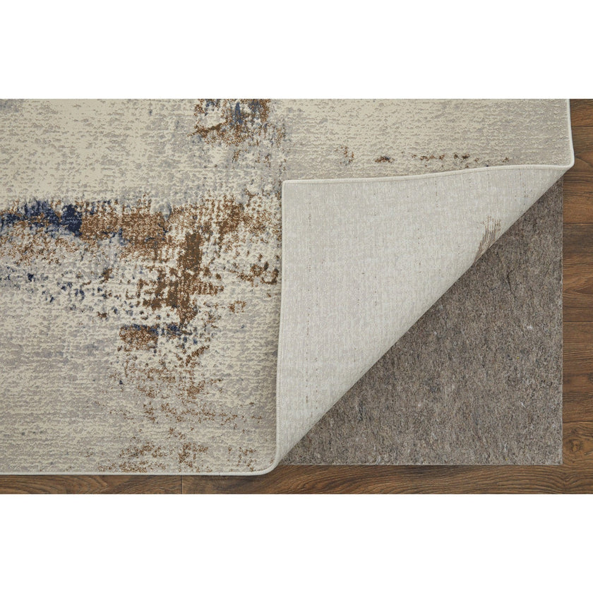 Feizy Clio 39LXF Modern Abstract in Ivory/Blue/Brown