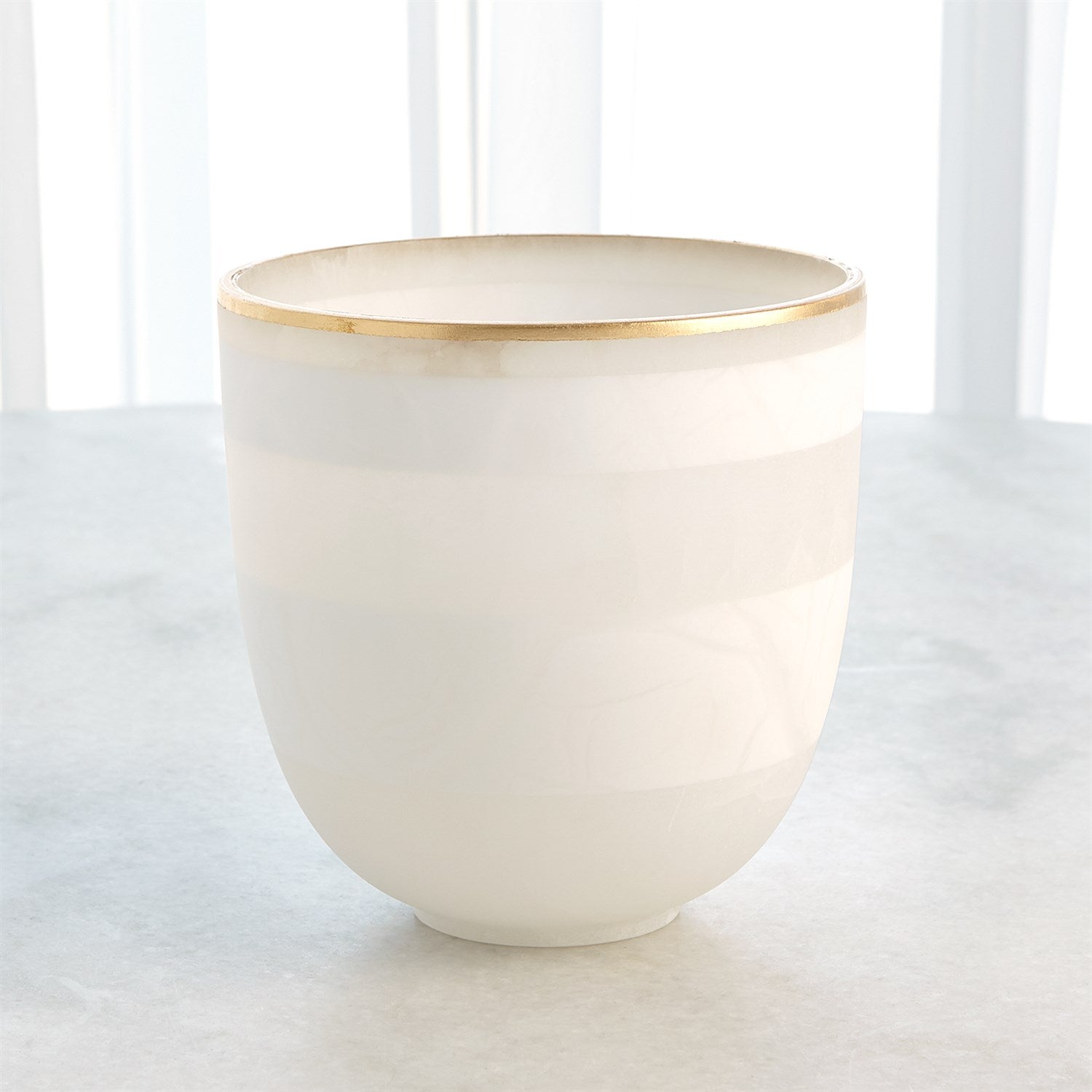 Global Views Striped Alabaster Bowl - Gold