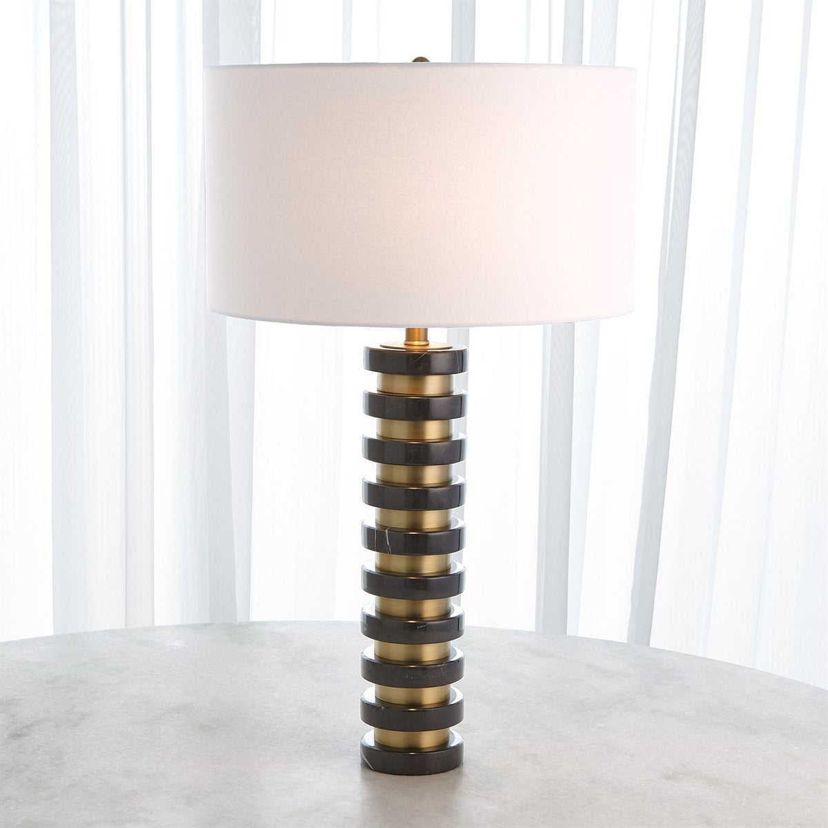 Global Views Marble Stack Lamp - Black