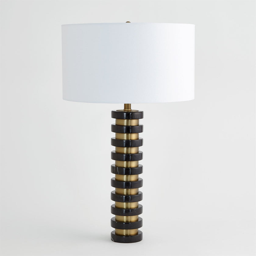 Global Views Marble Stack Lamp - Black