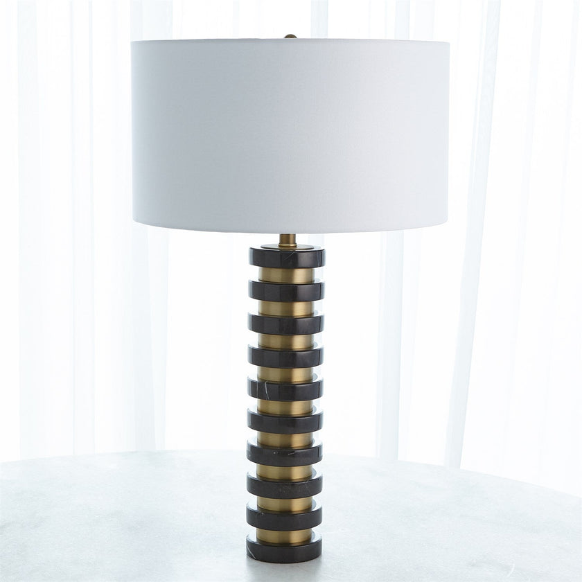 Global Views Marble Stack Lamp - Black