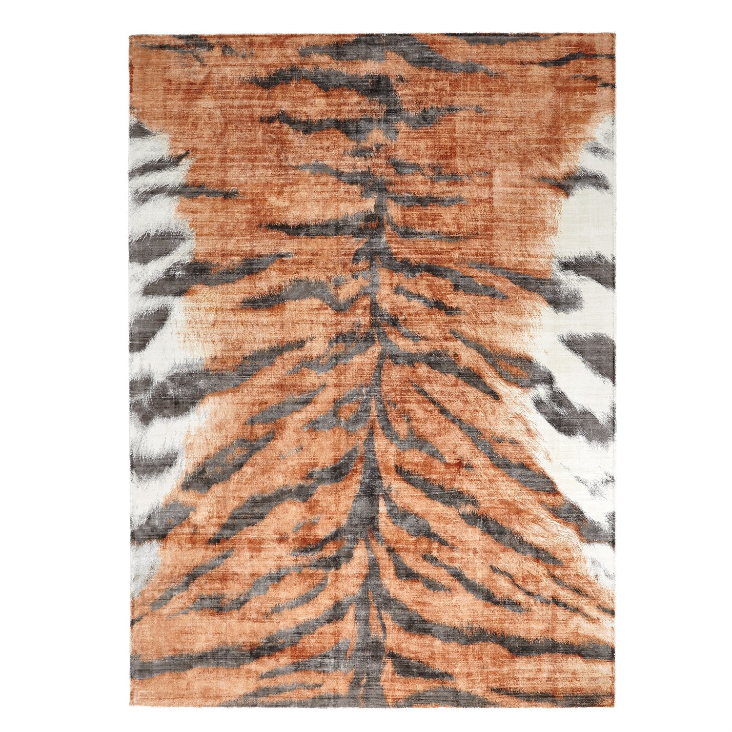 Global Views Tiger Stripe Rug - Orange