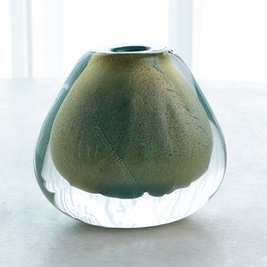 Global Views Conical Vase - Green Gold