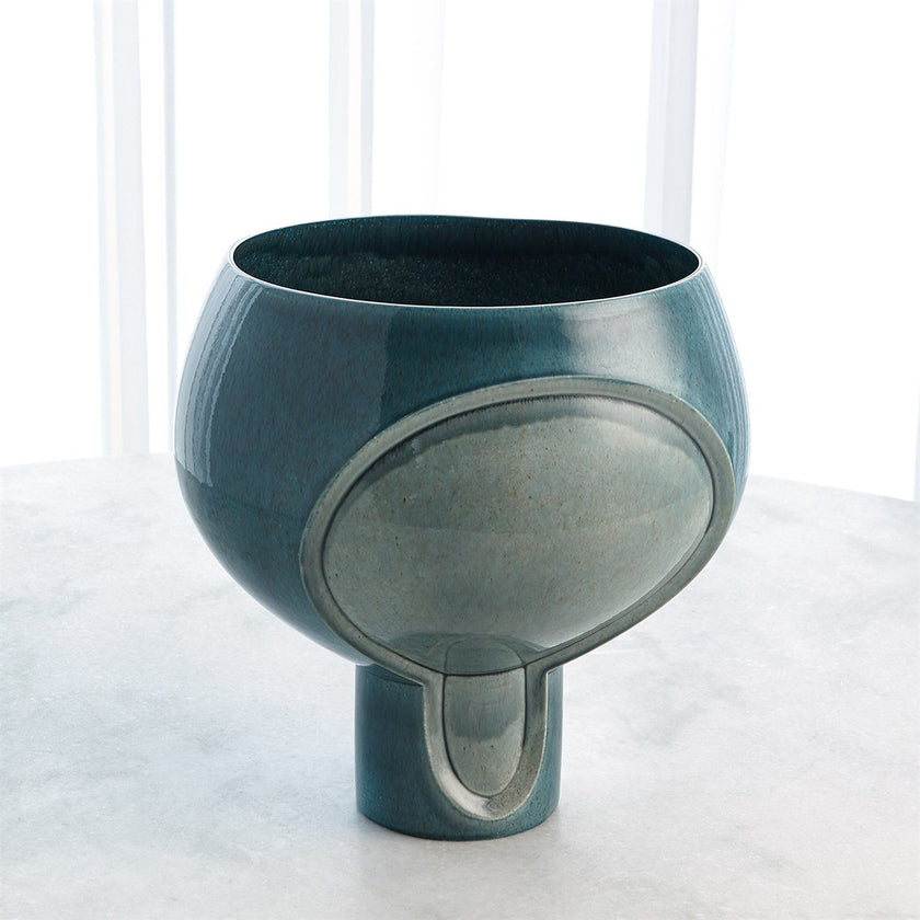 Global Views Two Tone Pod Vase - Azure