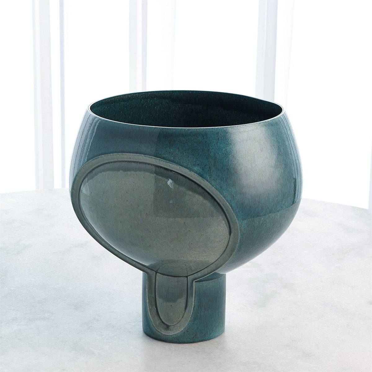 Global Views Two Tone Pod Vase - Azure