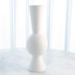 Global Views Chiseled Orb Vase - Matte White