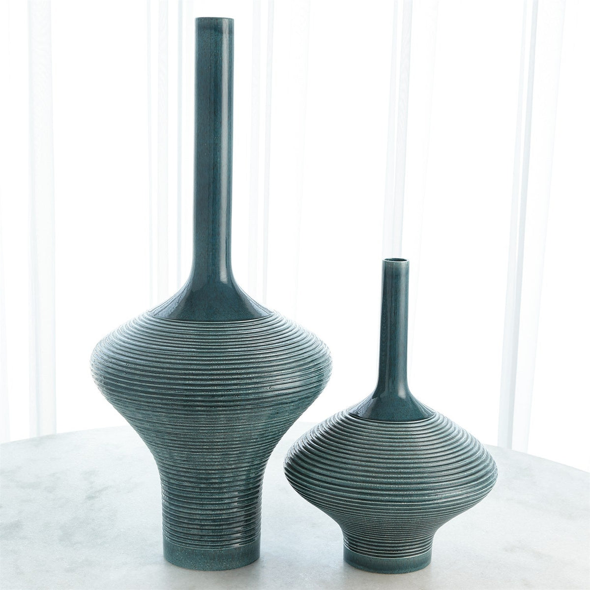 Global Views Ridged Bottle - Azure