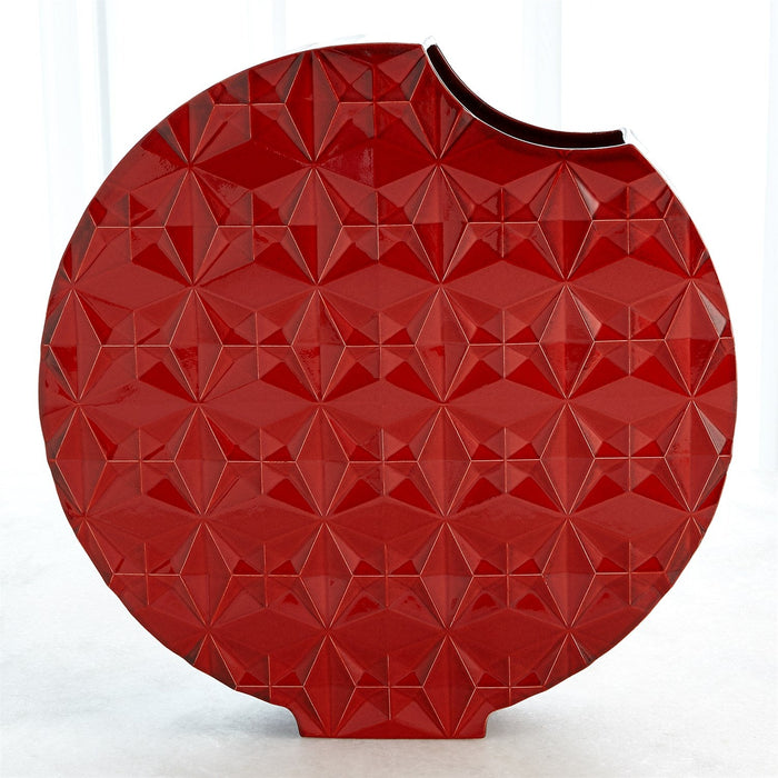 Global Views Geometric Vase - Red