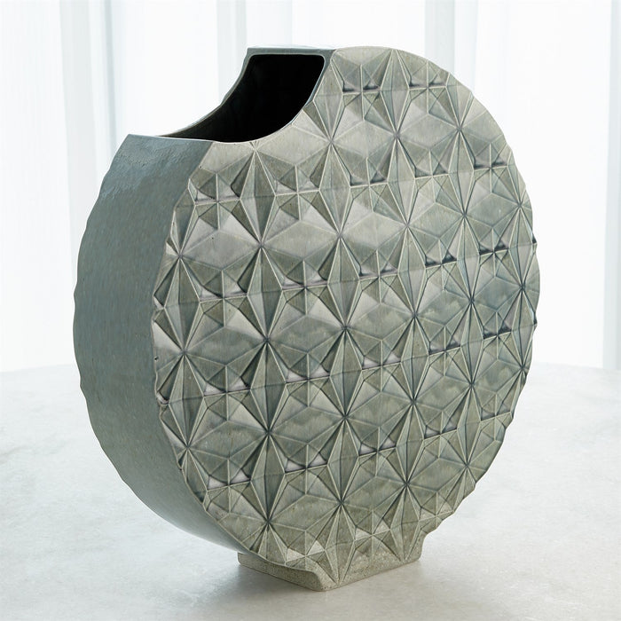 Global Views Geometric Vase - Azure