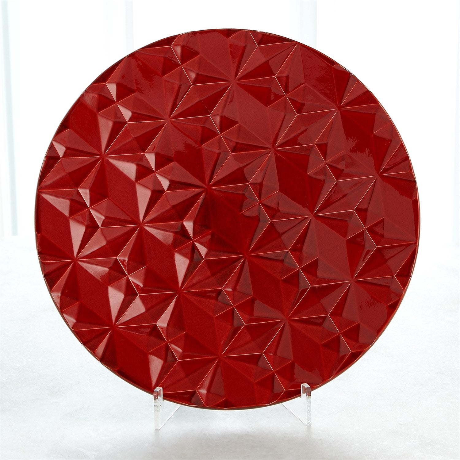 Global Views Geometric Charger - Red