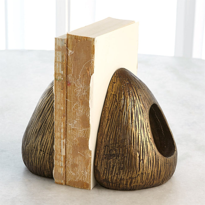 Global Views Yurt Shaped Bookends - Bronze