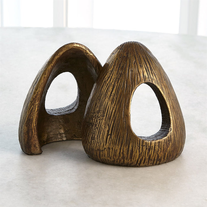 Global Views Yurt Shaped Bookends - Bronze