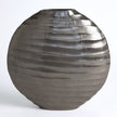 Global Views Chased Oval Vase - Black Nickel