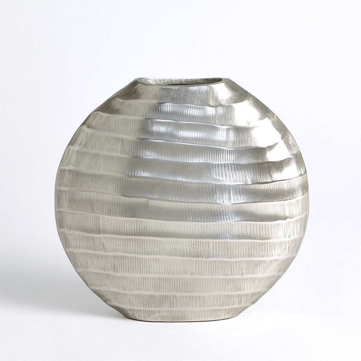 Global Views Chased Oval Vase - Antique Nickel