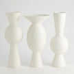 Global Views Chiseled Orb Vase - Matte White