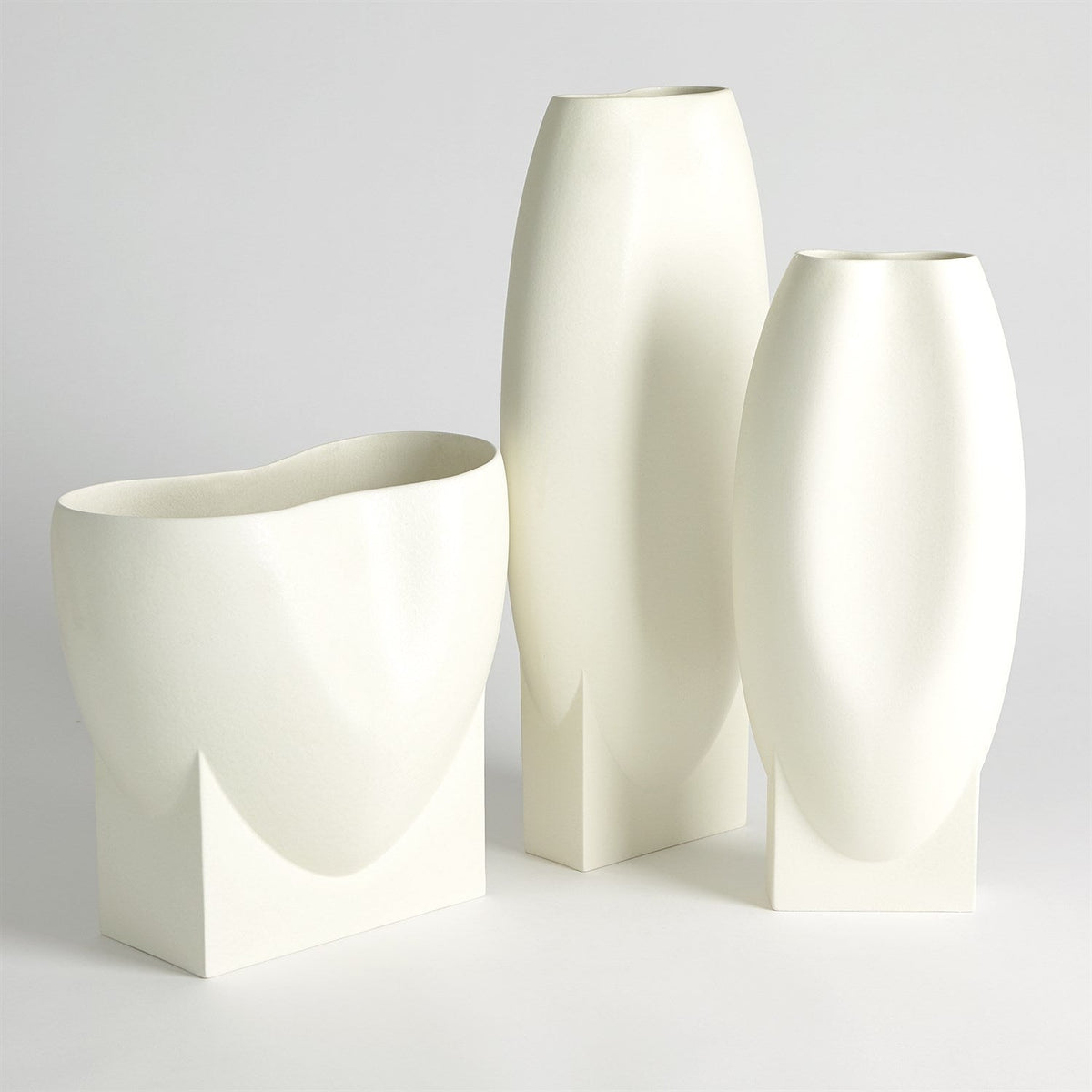 Global Views Orpheus Vases & Bowl - Ivory