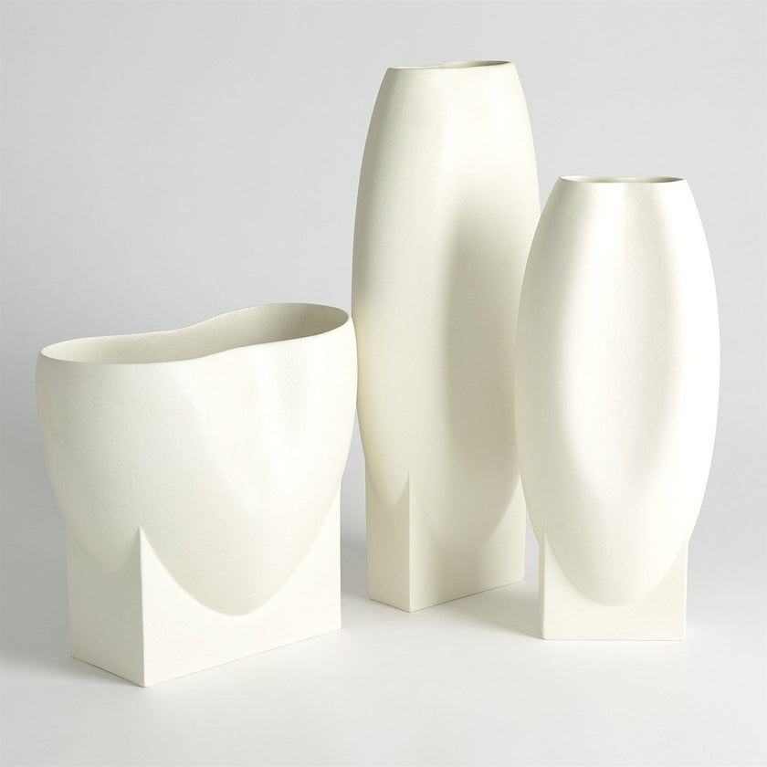 Global Views Orpheus Vases & Bowl - Ivory