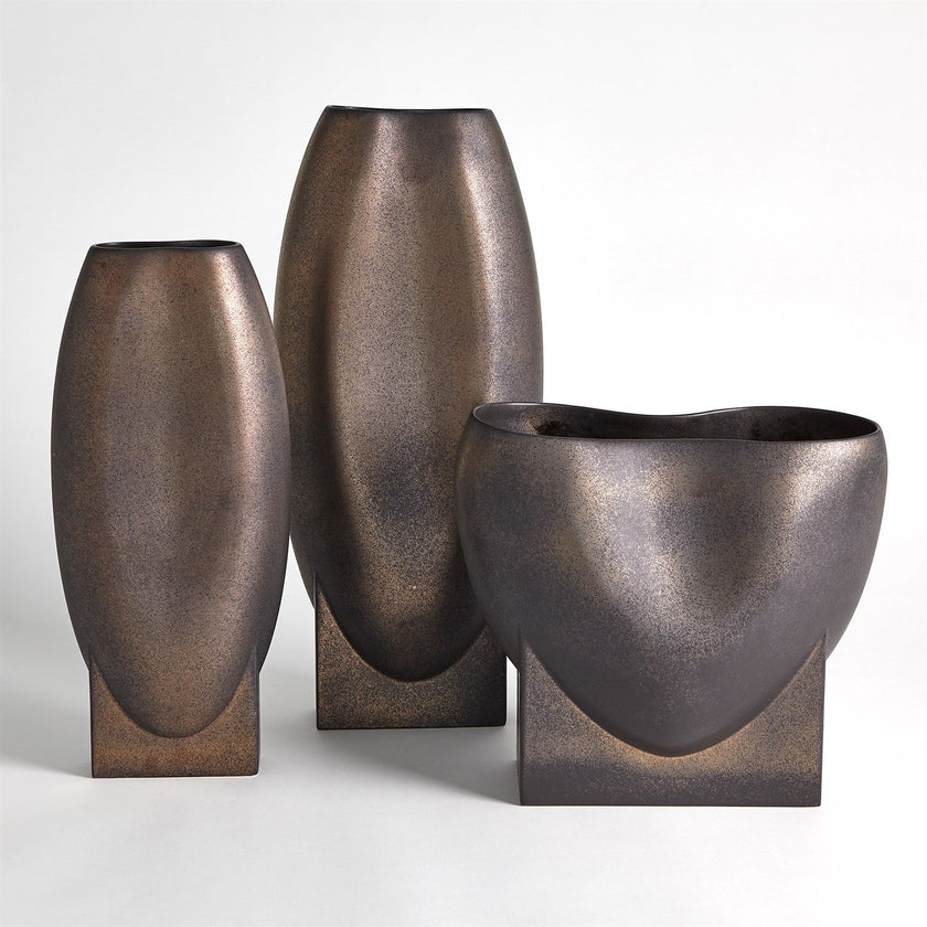 Global Views Orpheus Vases & Bowl - Bronze