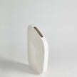 Global Views Offset Square Scratch Vase - Matte White
