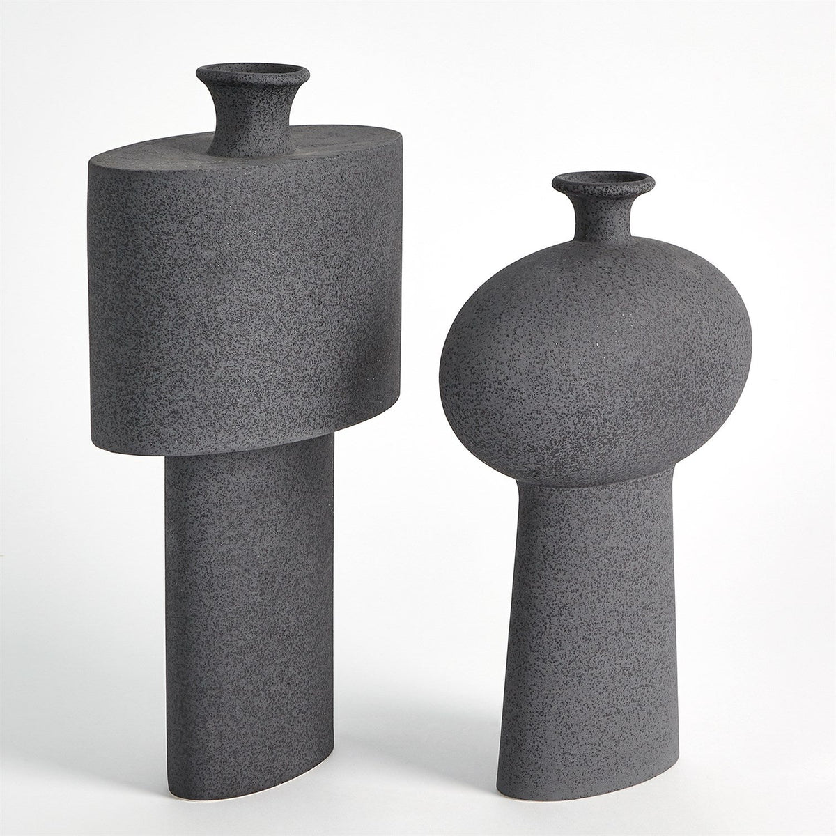 Global Views Folk Vase - Black Stone