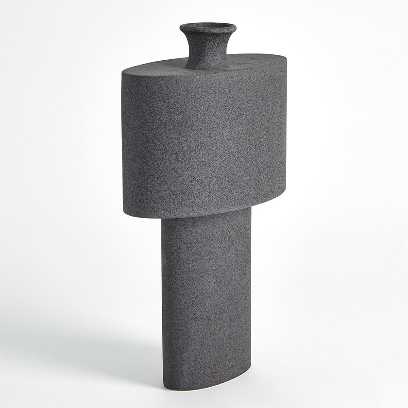 Global Views Folk Vase - Black Stone