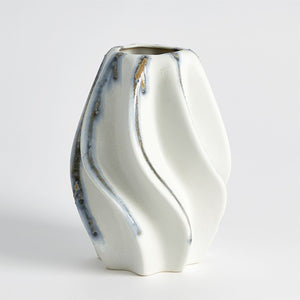 Global Views Twist Vase - Indigo Drip