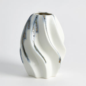 Global Views Twist Vase - Indigo Drip