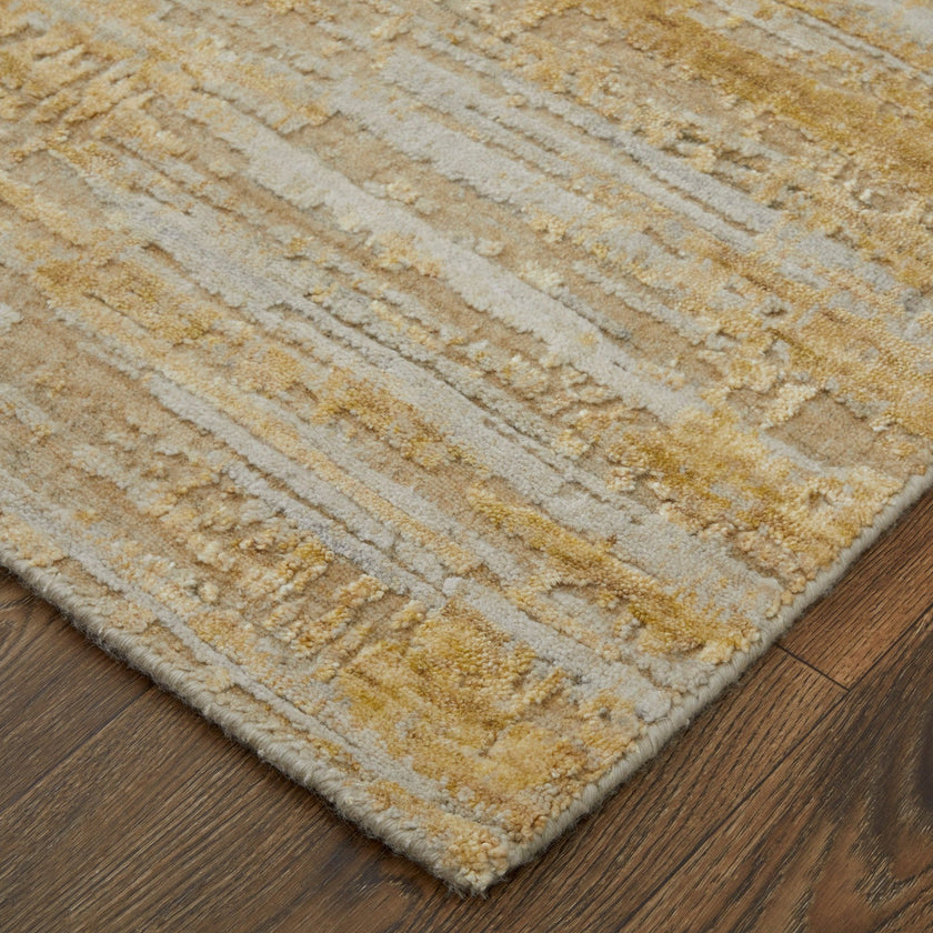 Feizy Eastfield 69FQF Modern Abstract in Yellow/Ivory/Gold