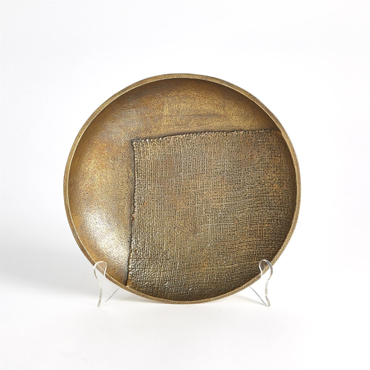 Global Views Linen Round Tray - Brass