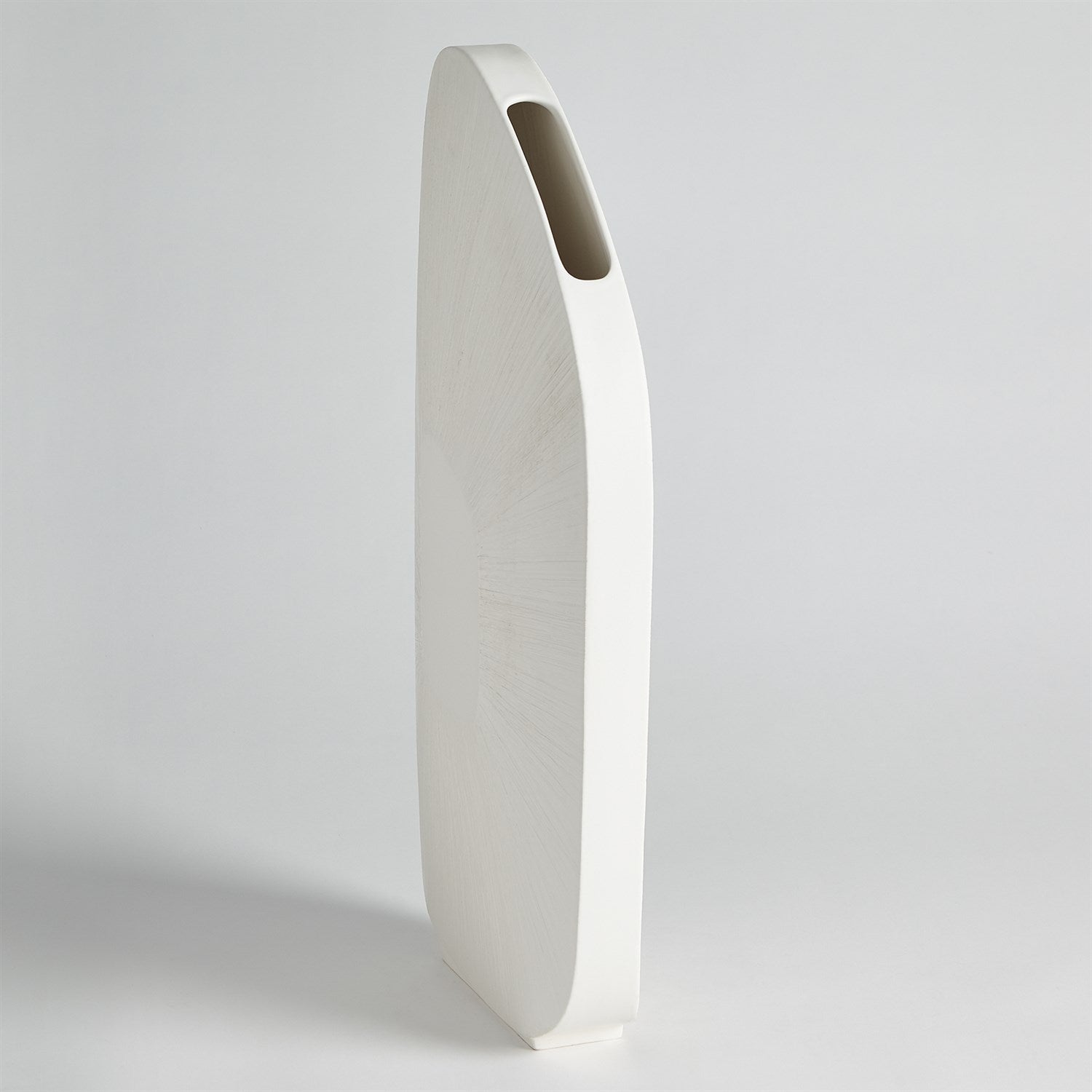 Global Views Offset Square Scratch Vase - Matte White