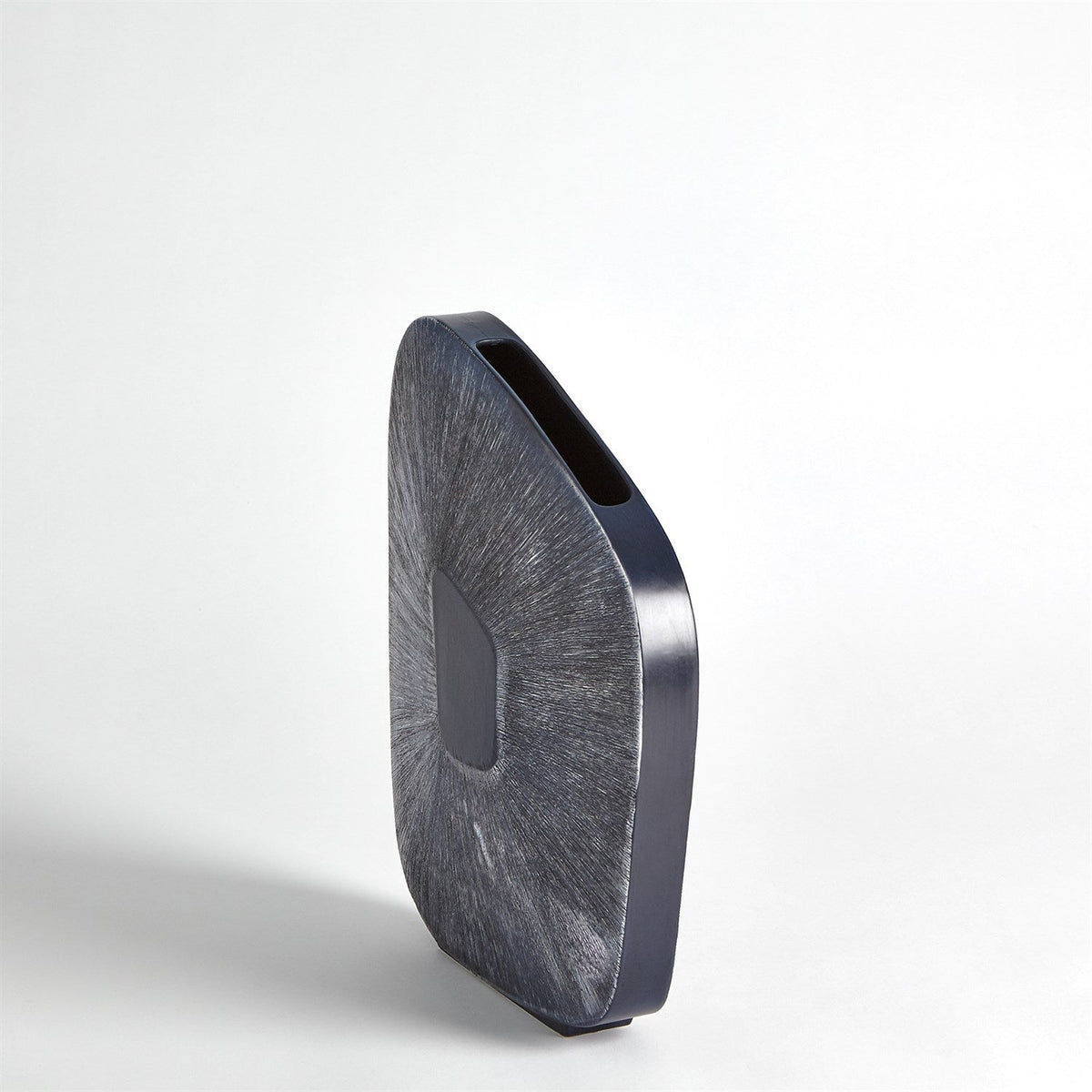 Global Views Offset Square Scratch Vase - Ink