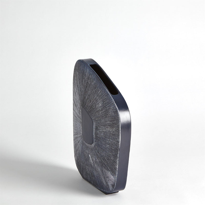 Global Views Offset Square Scratch Vase - Ink