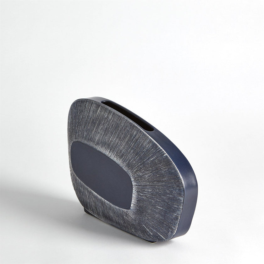 Global Views Offset Square Scratch Vase - Ink