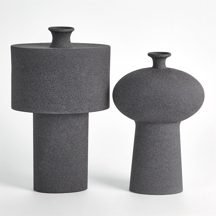 Global Views Folk Vase - Black Stone