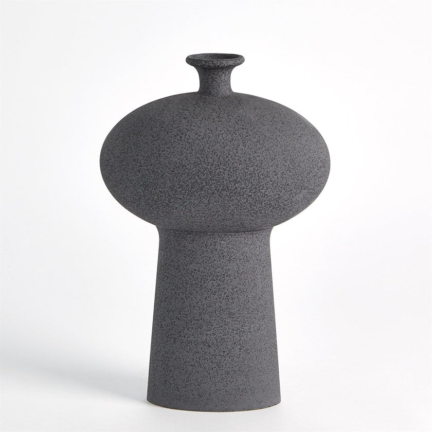Global Views Folk Vase - Black Stone
