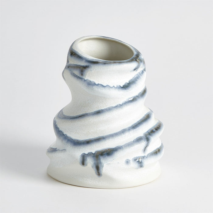 Global Views Melting Vase - Indigo Drip