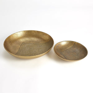 Global Views Linen Round Tray - Brass