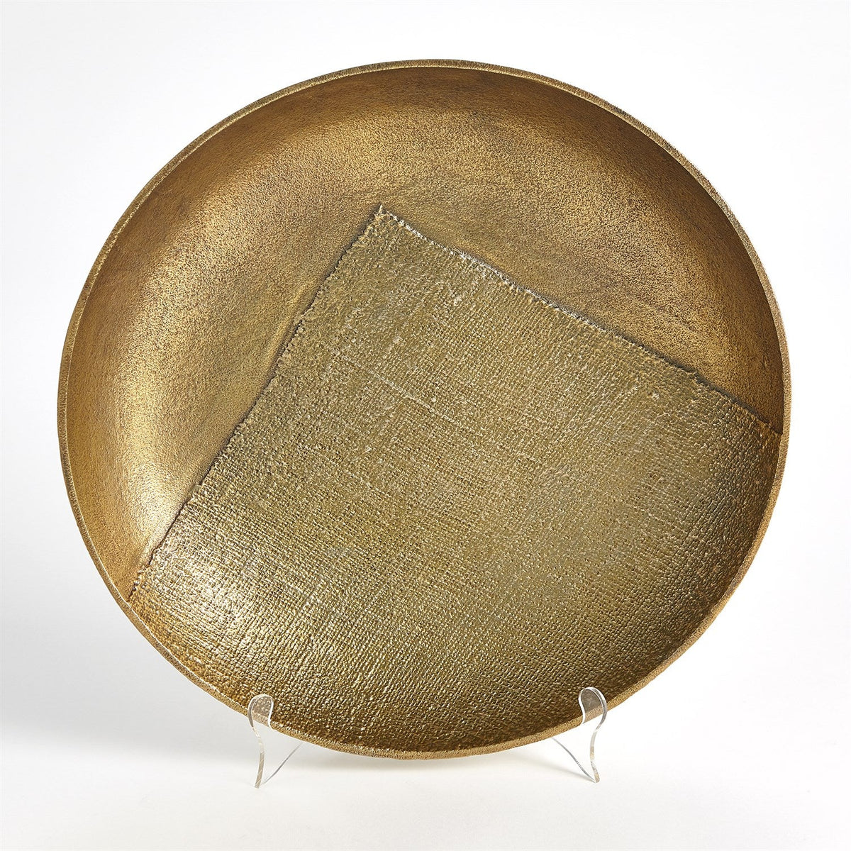 Global Views Linen Round Tray - Brass