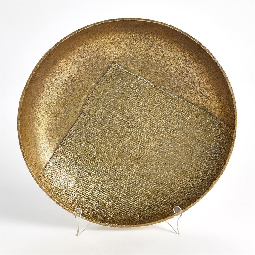 Global Views Linen Round Tray - Brass