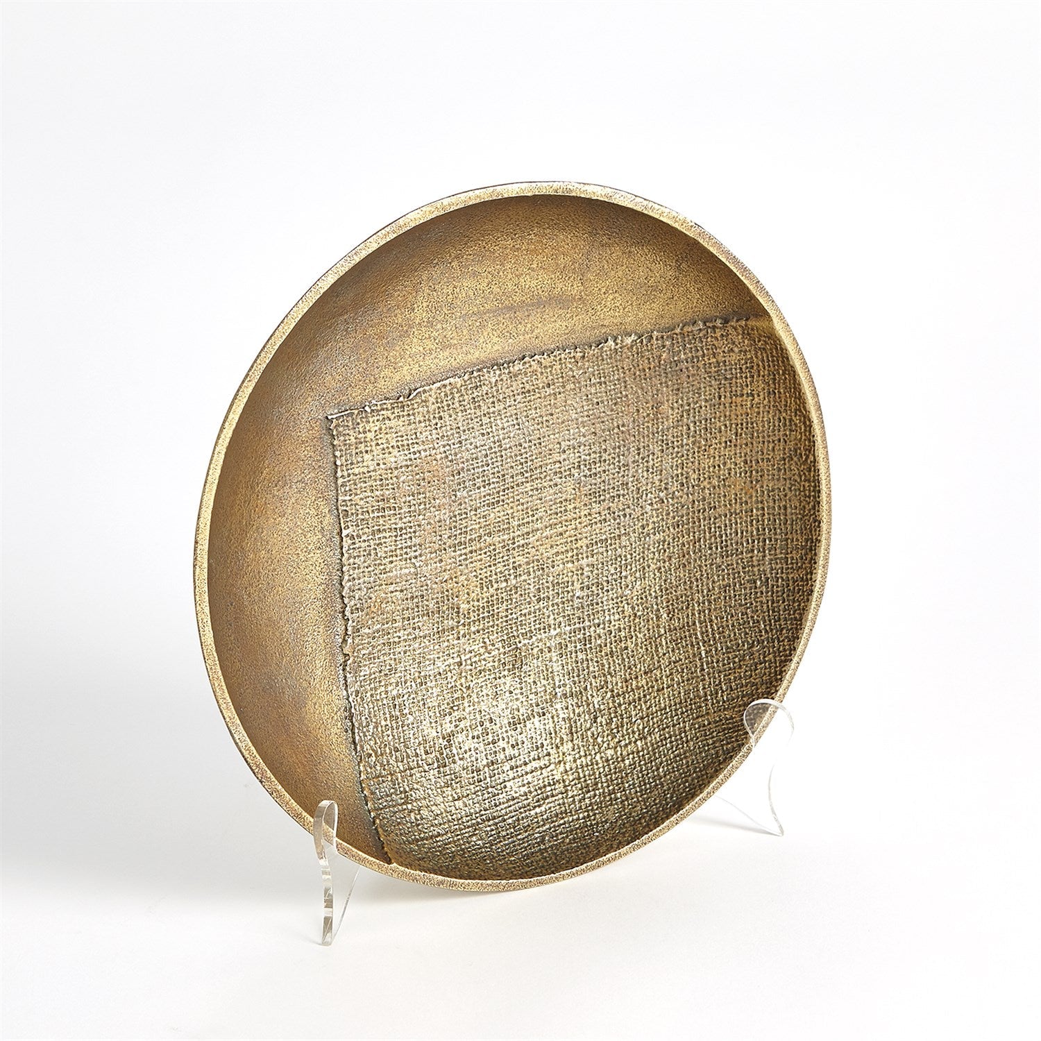 Global Views Linen Round Tray - Brass