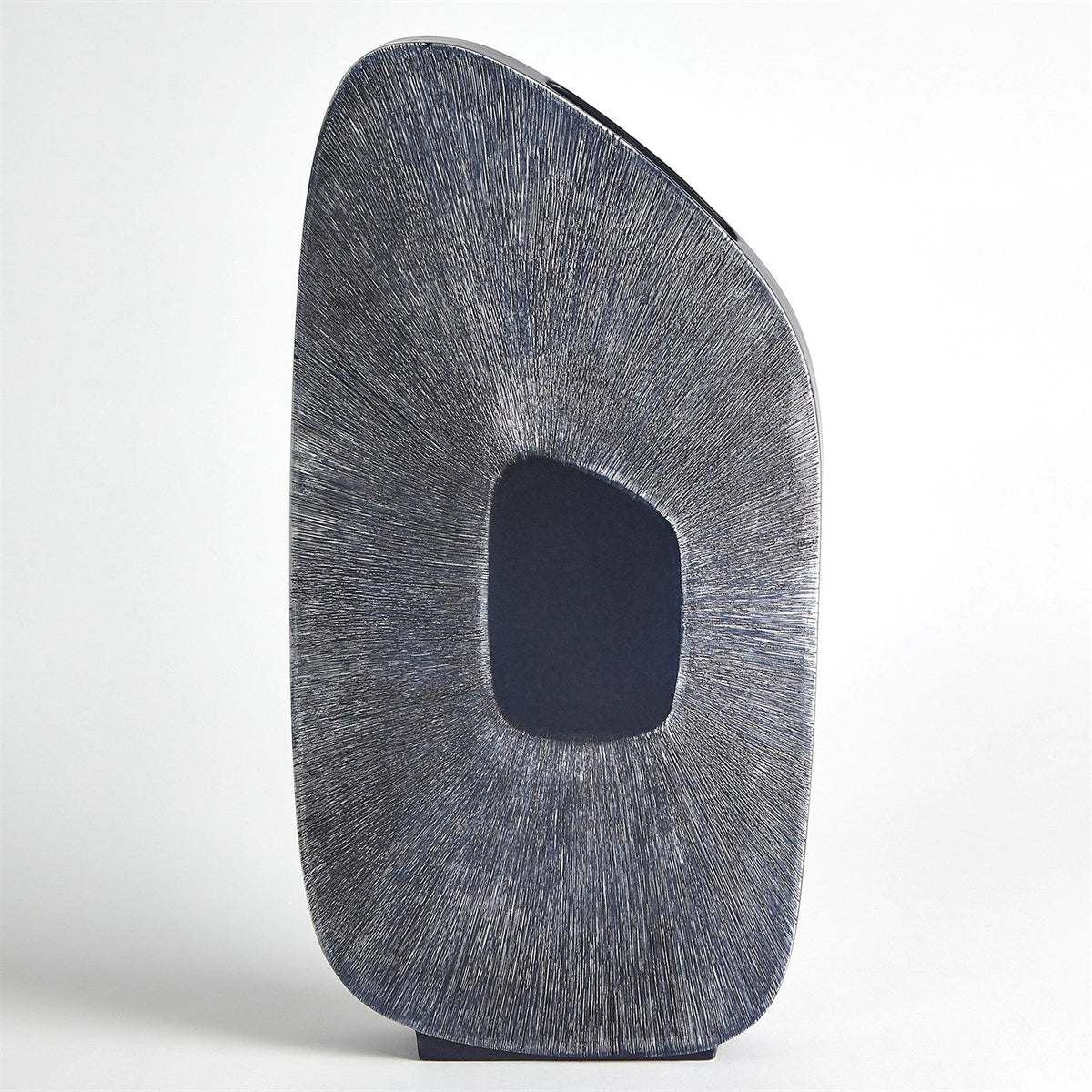Global Views Offset Square Scratch Vase - Ink