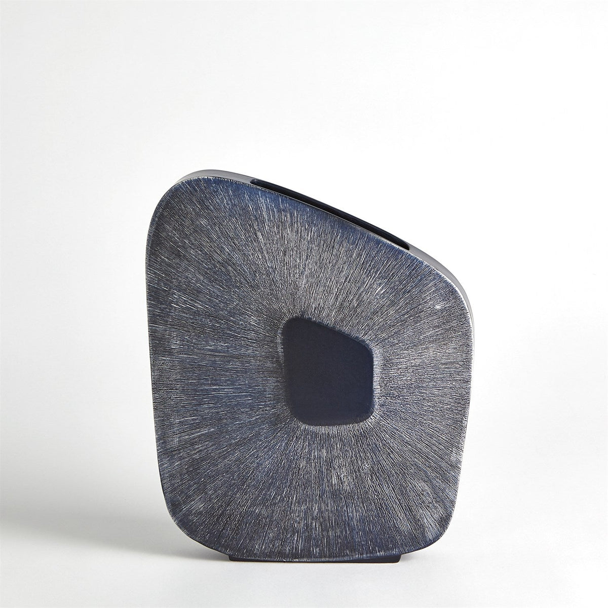 Global Views Offset Square Scratch Vase - Ink