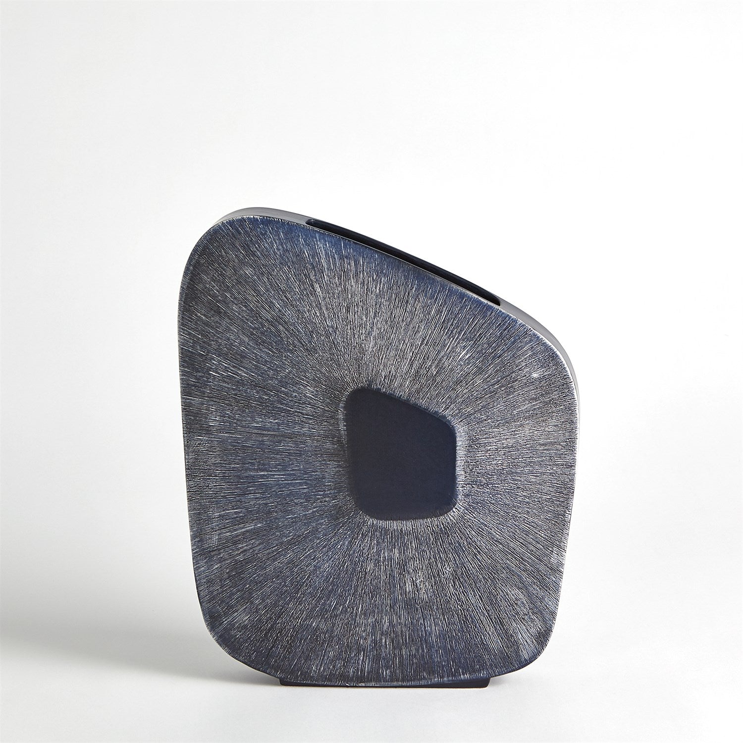 Global Views Offset Square Scratch Vase - Ink